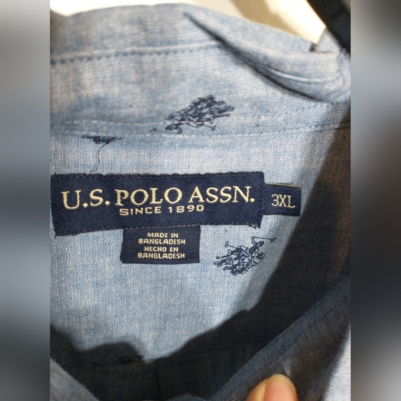 U.S POLO Assn Short Sleeve Button Down Shirt Size 3XL ,Blue Color For Men - Picture 5 of 10